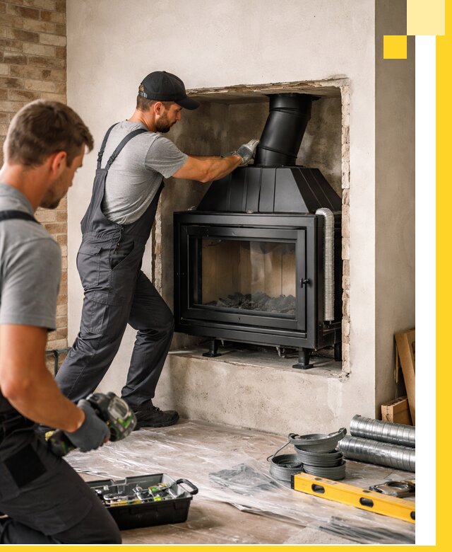Установка каминных топок в Кургане: монтаж, подключение