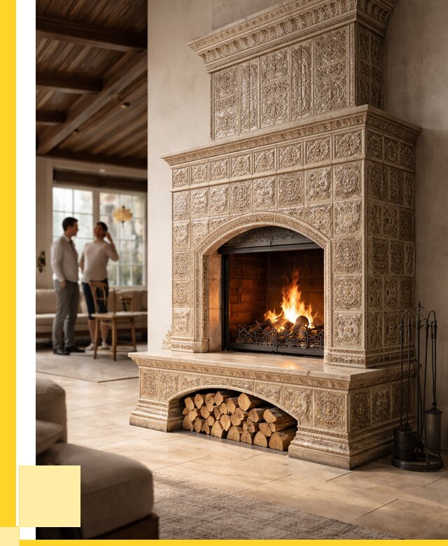 Купить изразцовый камин в Кургане от 257725 р. | ЭриданКрг