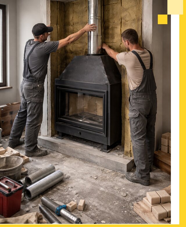 Изготовление и монтаж закрытых каминов в Кургане под ключ