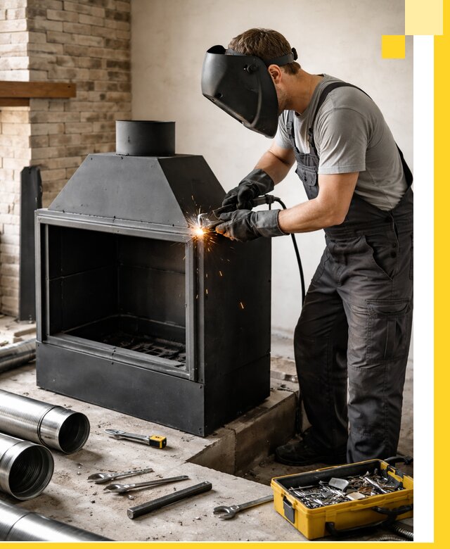 Продажа и установка металлических каминов в Кургане под ключ