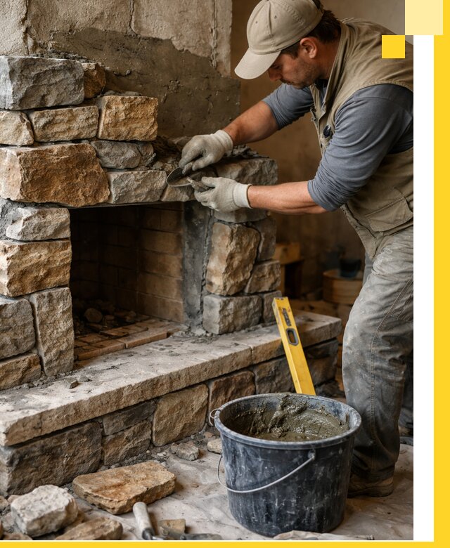 Изготовление и установка каменных каминов под ключ в Кургане