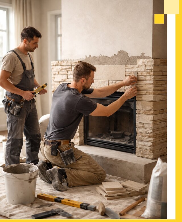 Установка и монтаж каминов для загородного дома в Кургане