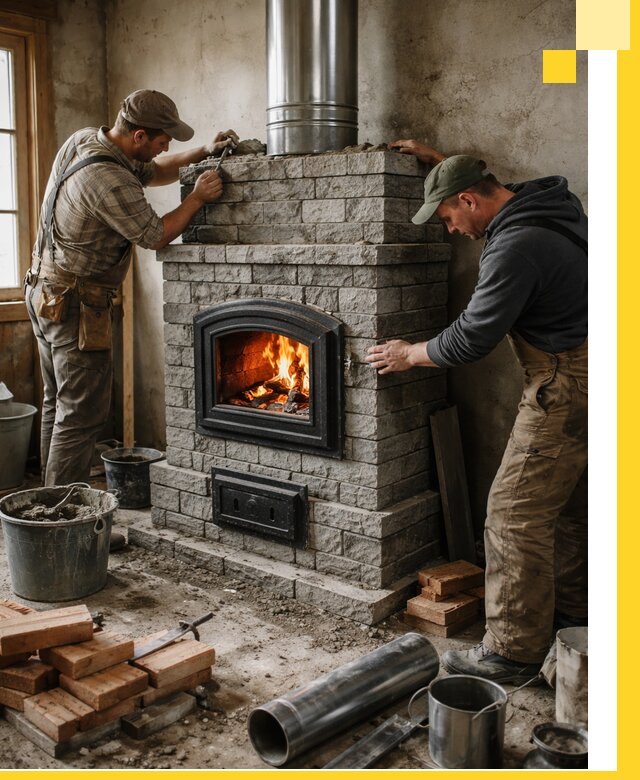 Производство, поставка и монтаж дровяных печей в Кургане