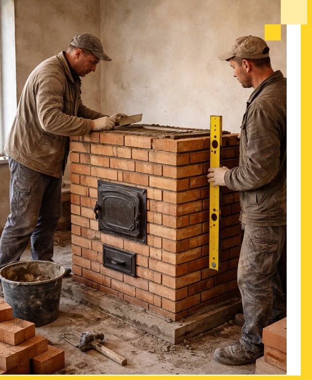 Отопительные печи под ключ в Кургане, установка и сборка