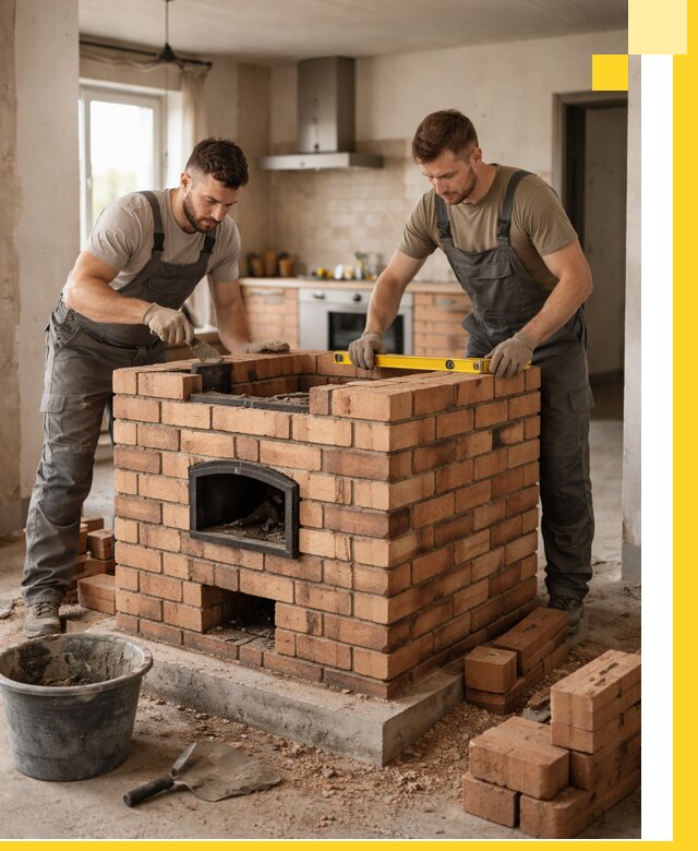 Установка и монтаж печей в частном доме в Кургане под ключ