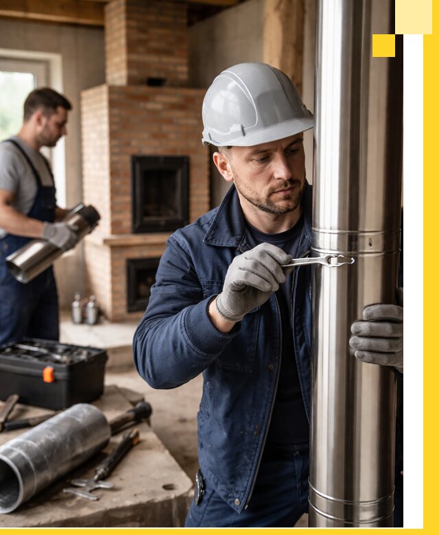 Профессиональный монтаж дымоходов для печей в Кургане