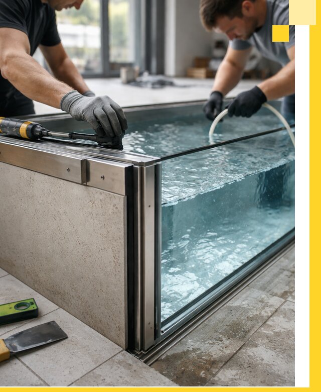 Проектирование и монтаж стеклянных бассейнов в Кургане