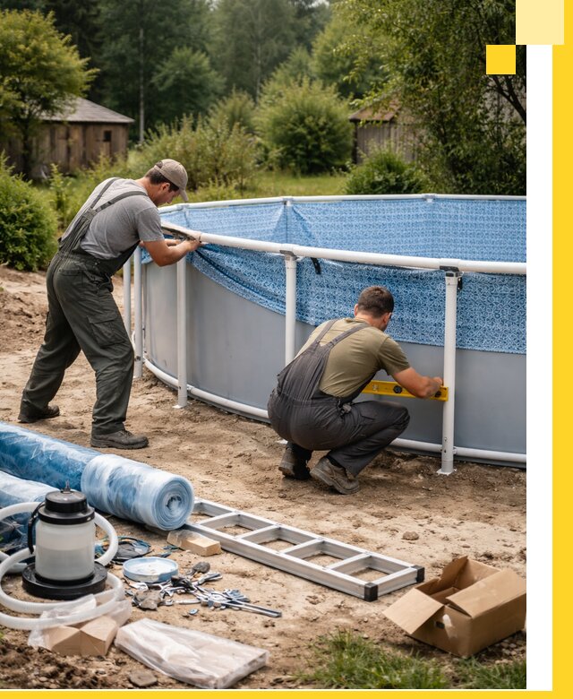 Установка и монтаж каркасных бассейнов в Кургане под ключ