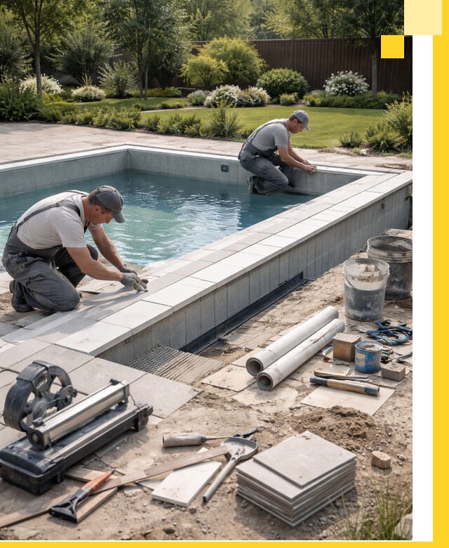 Строительство открытых бассейнов под ключ в Кургане профессионально