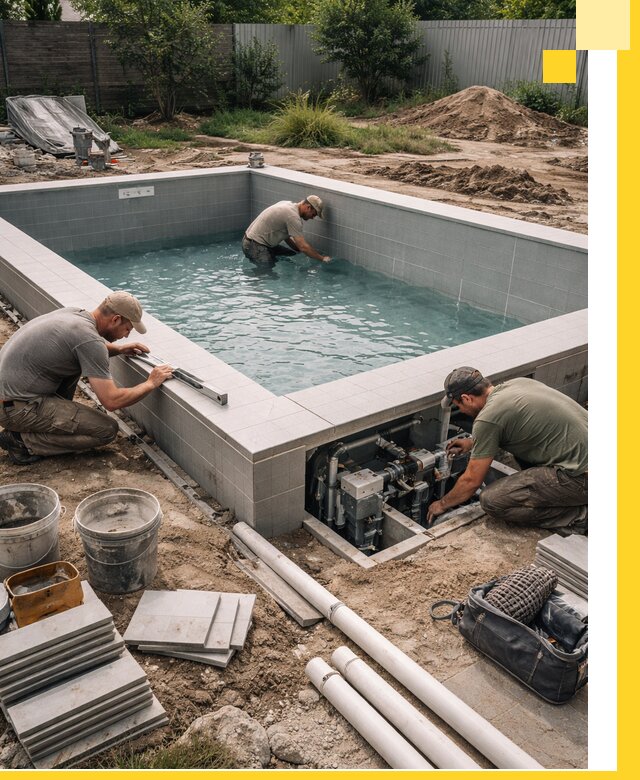 Строительство и монтаж бассейнов для дачи под ключ в Кургане