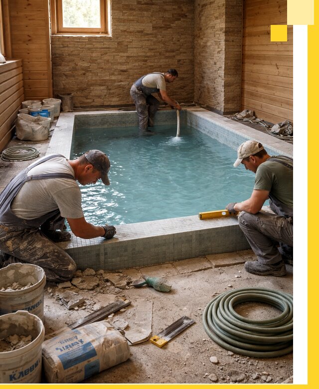 Проектирование и строительство бассейнов для бани в Кургане