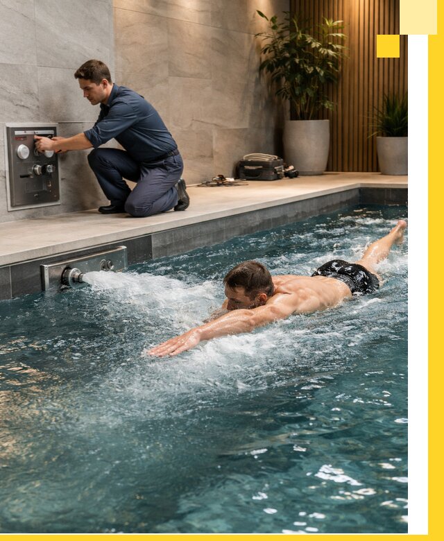 Проектирование и монтаж бассейнов с противотоком в Кургане