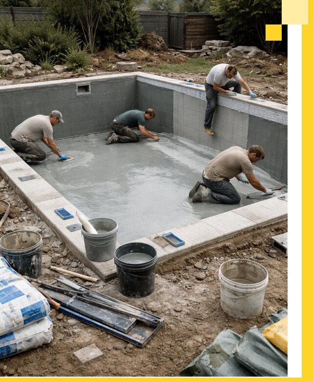 Изготовление и монтаж чаши бассейна под ключ в Кургане