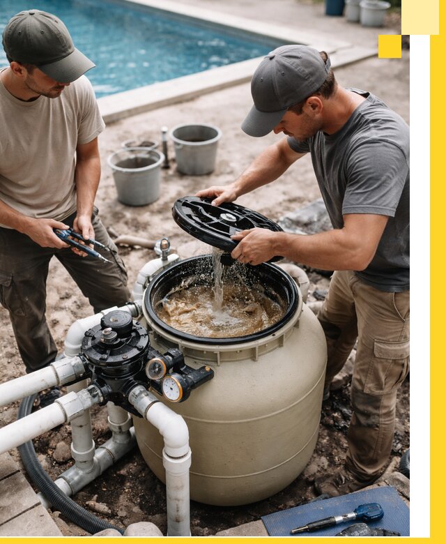 Установка и обслуживание песочных фильтров для бассейнов в Кургане