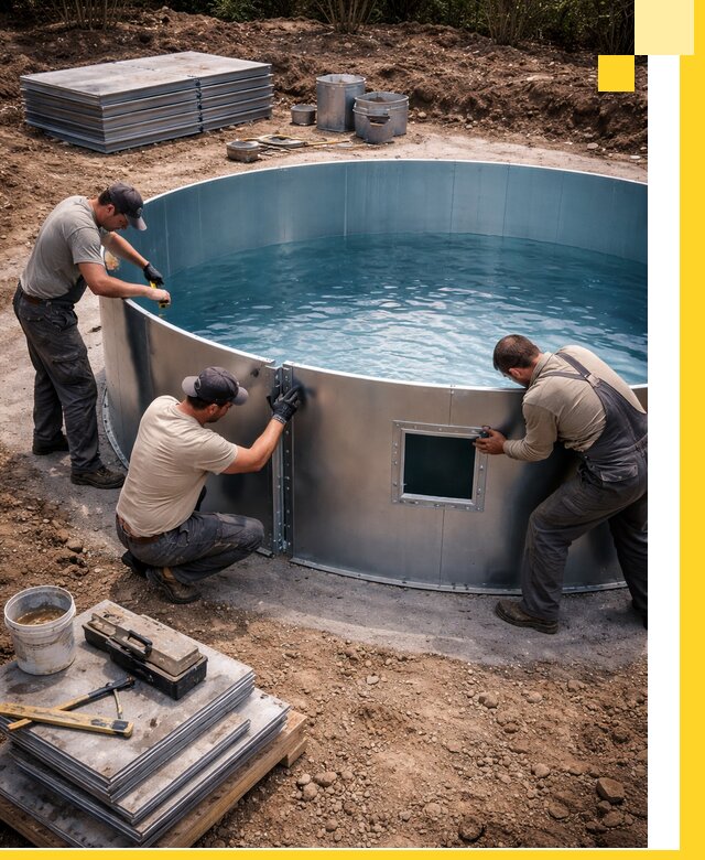 Круглые бассейны под ключ в Кургане проектирование и монтаж