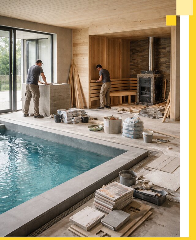 Проектирование и строительство бань с бассейном в Кургане