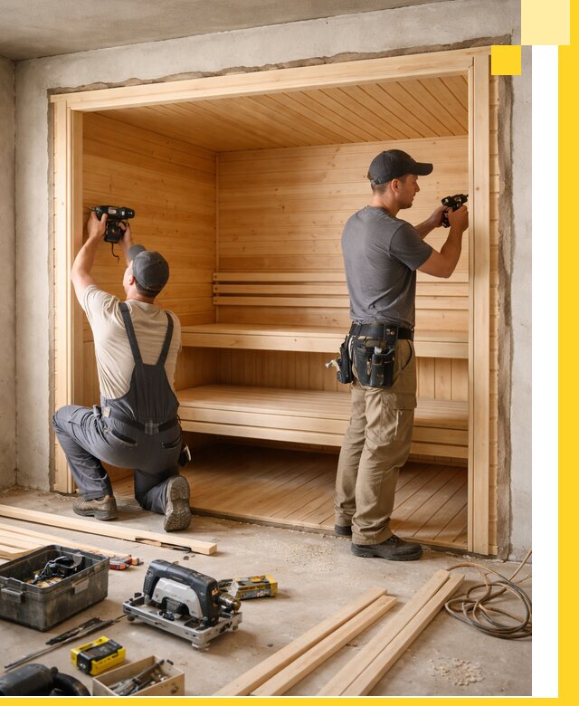 Монтаж саун под ключ в Кургане — проектирование и установка