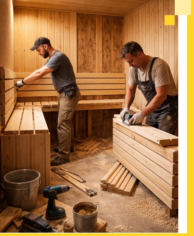 Профессиональный комплексный ремонт саун под ключ в Кургане