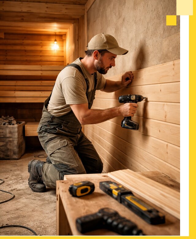 Профессиональная внутренняя отделка бани в Кургане под ключ