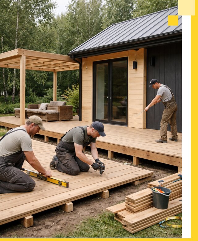 Строительство бань с террасой и бассейном под ключ в Кургане