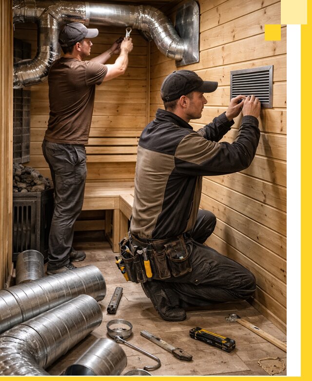 Проектирование и монтаж вентиляции бани в Кургане под ключ