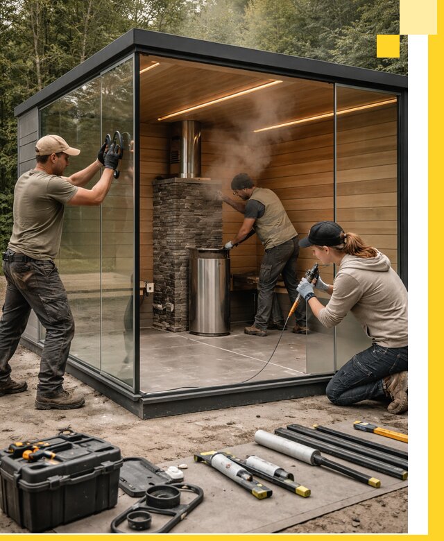 Проектирование и строительство стеклянных бань в Кургане