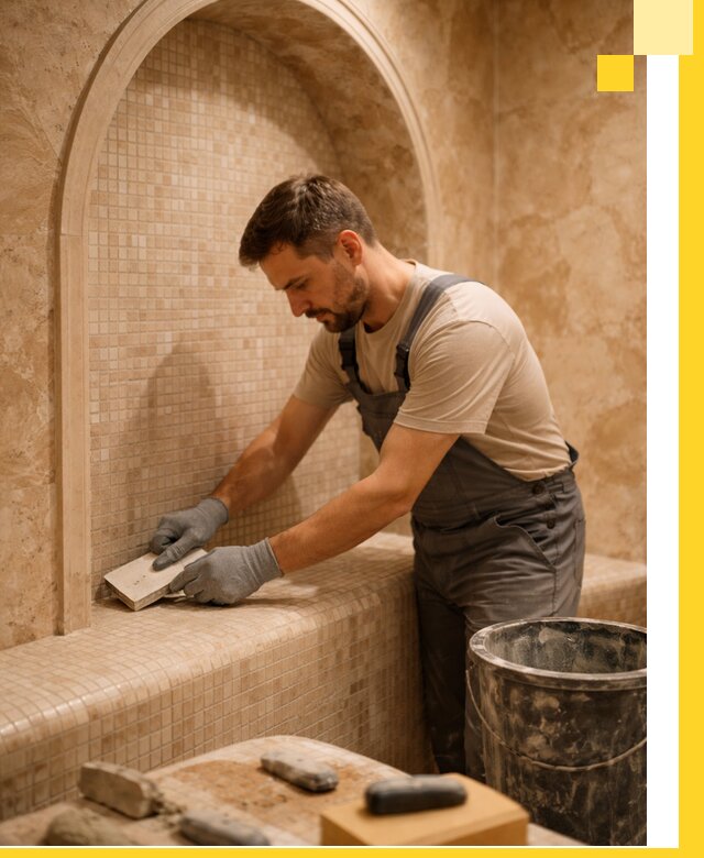 Профессиональная отделка хамамов с мозаикой под ключ в Кургане