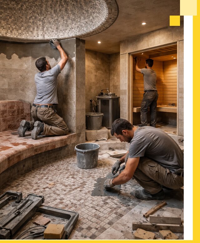 Проект и строительство хамама бани и сауны под ключ в Кургане