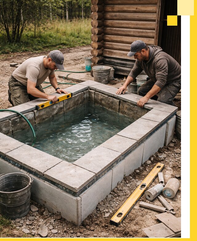 Изготовление и установка холодных купелей под ключ в Кургане